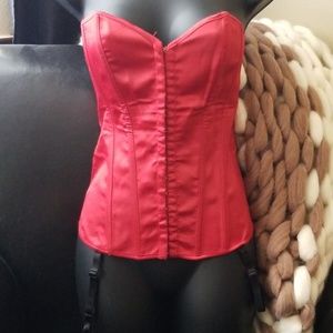 Red satin corset